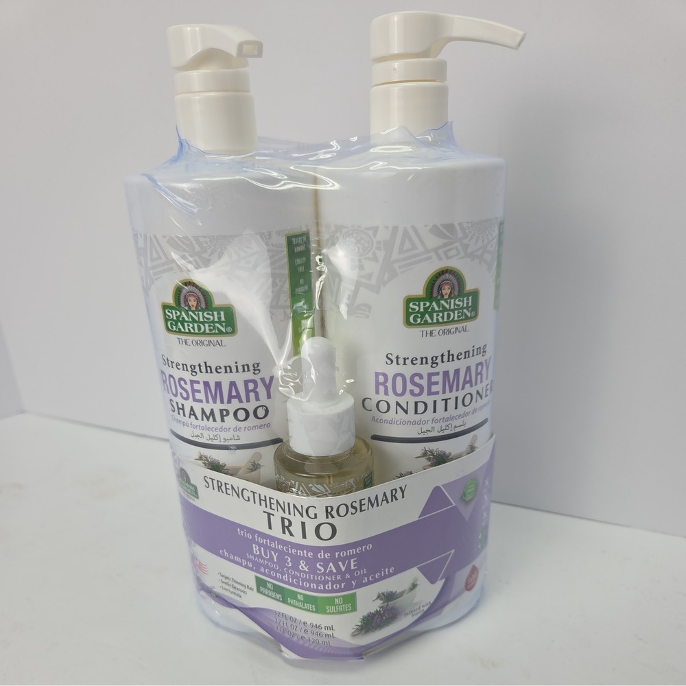 Spanish Garden Rosemary Shampoo Conditioner Oil Trio Strengthening Kit